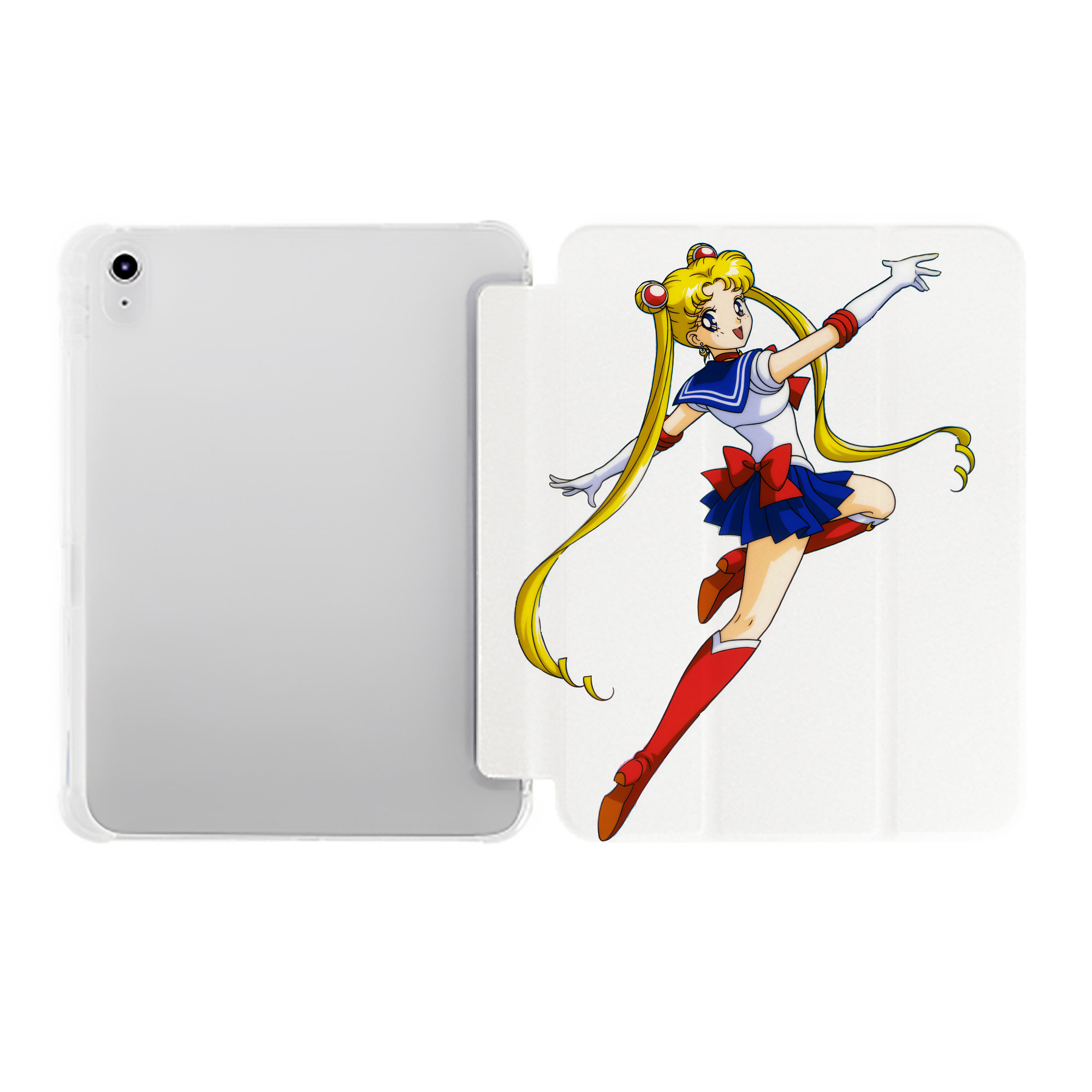 （画像用） 美少女戦士セーラームーン 月野 うさぎ つきの うさぎ Sailor Moon Tsukino Usagi IPad ケース ペン収納付き 三つ折りスタンド PUレザー×シリコン 対応機種9.5/10.5/10.9インチ